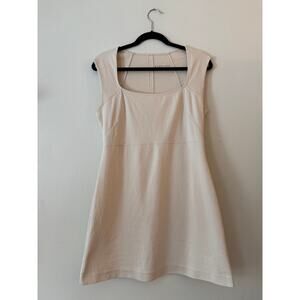 Everlane Cream Square-Neck Sleeveless Mini Dress – Size M